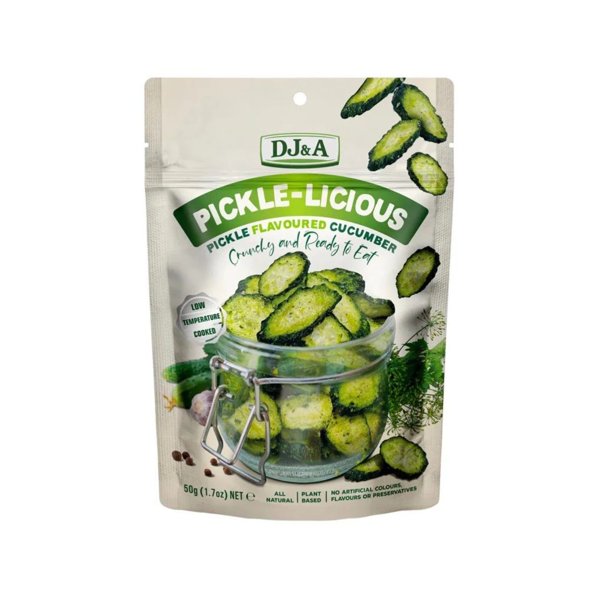 DJ&A Pickle-Licious Pickle Flavoured Cucumber Crisps 50g