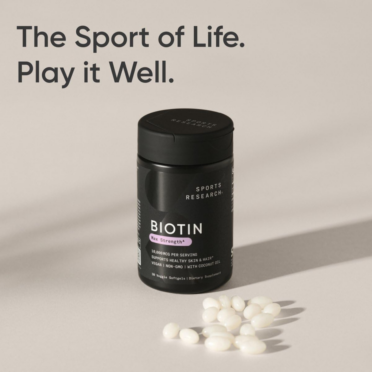 Sports Research Biotin 10000mcg 30 Veggie Softgel