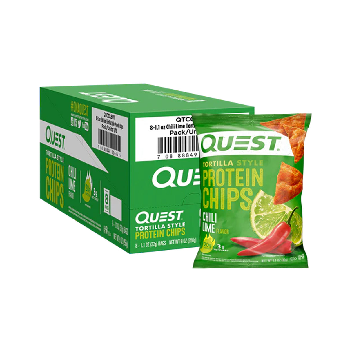 QUEST CHILI LIME TORTILLA STYLE PROTEIN CHIPS