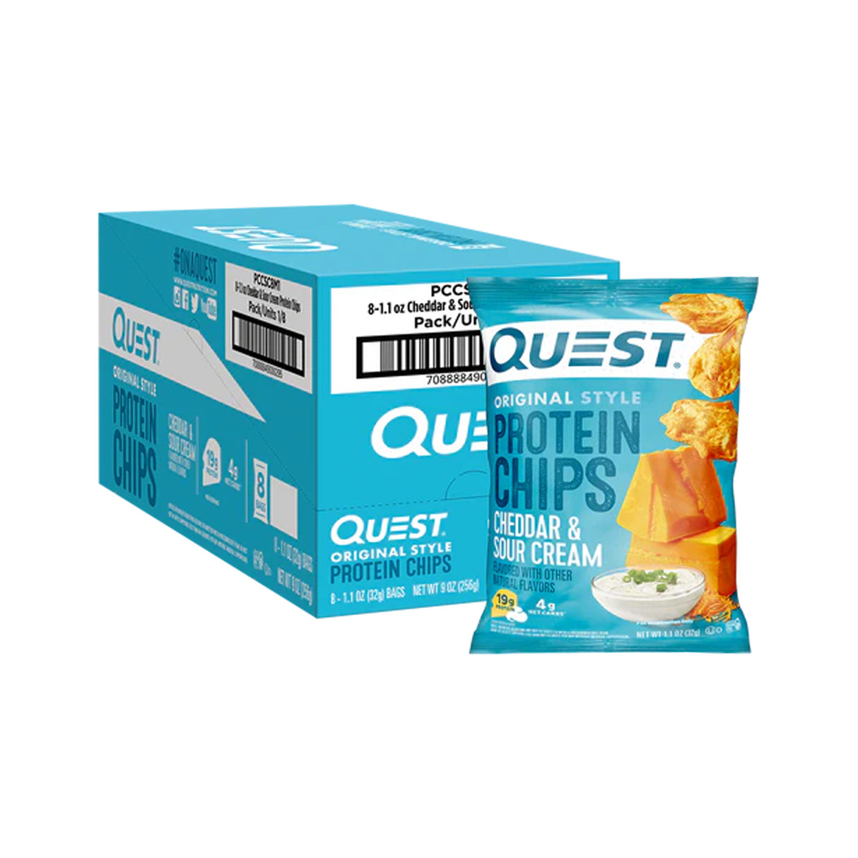 QUEST CHEDDAR & SOUR CREAM ORIGINAL STYLE PROTEIN CHIPS - Klouds