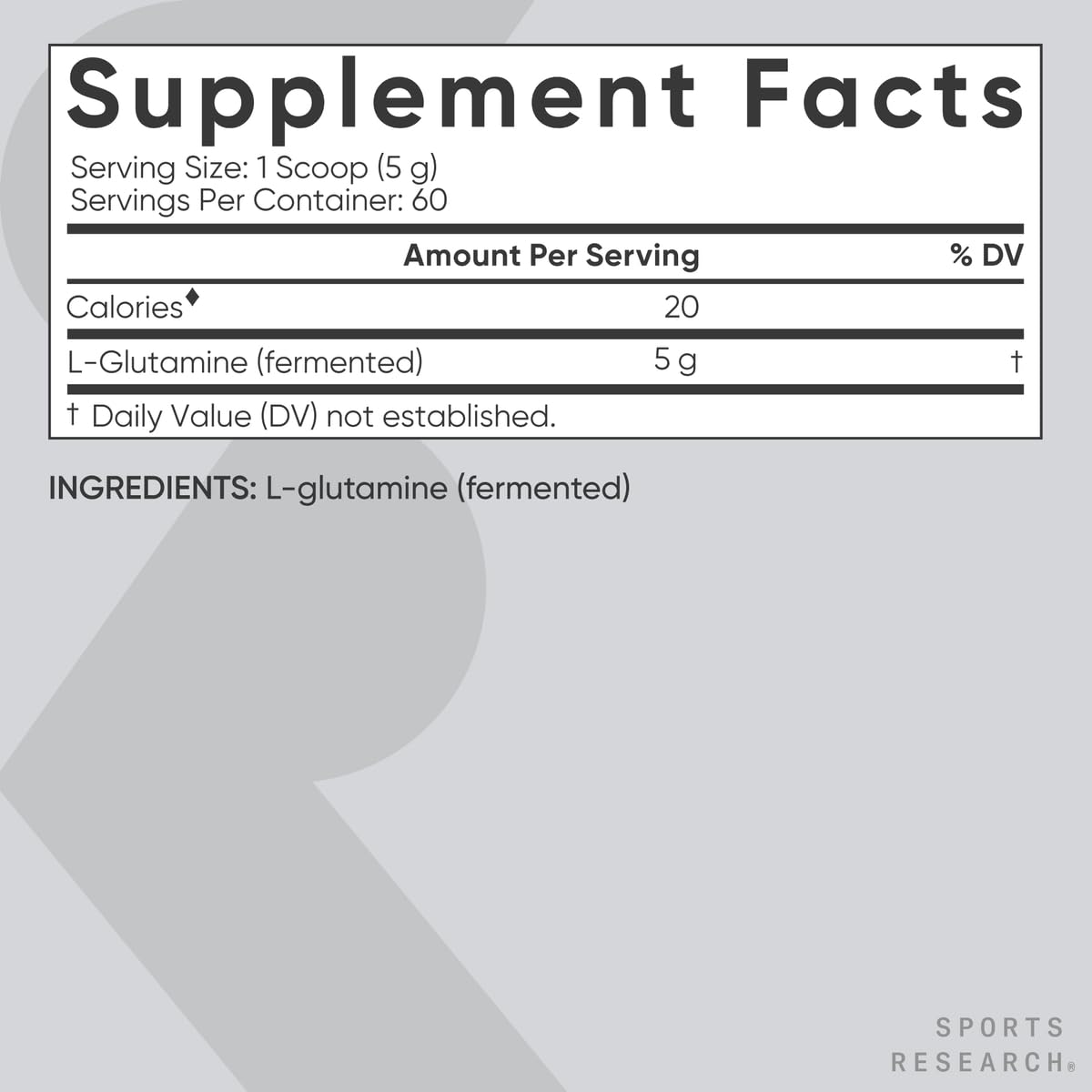 Sports Research L-Glutamine (60 servings) - 300g