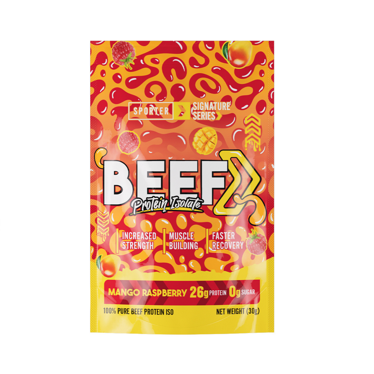 Sporter Beef Protein Isolate Mango Raspberry 30g