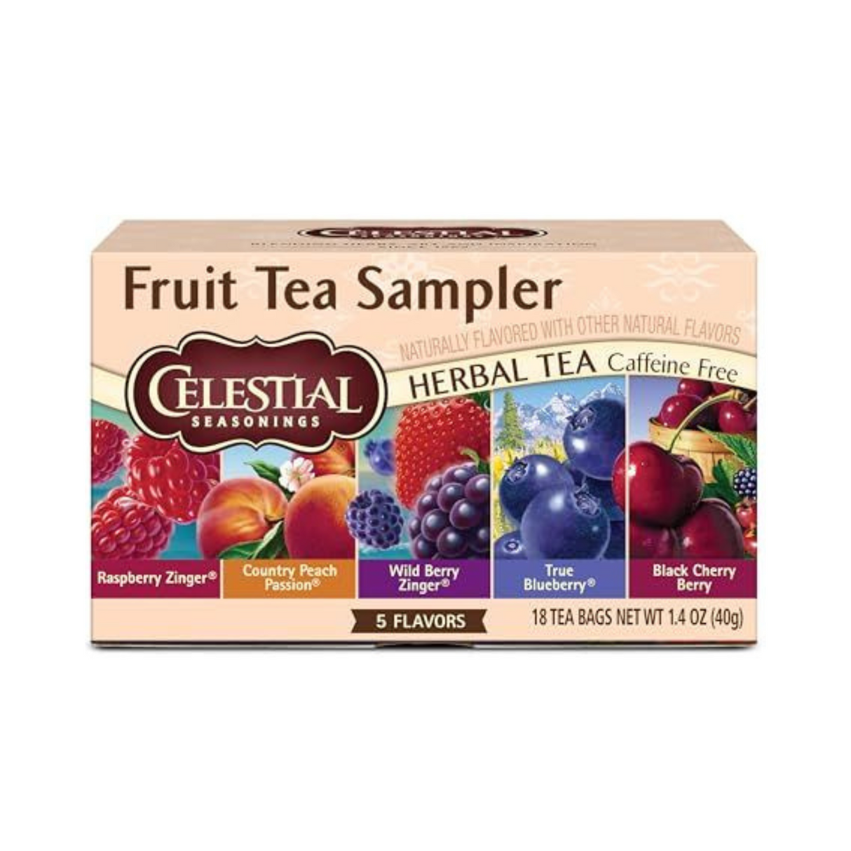 Celestial Seasonings Fruit Sampler Herbal Tea 18 Tea Bags