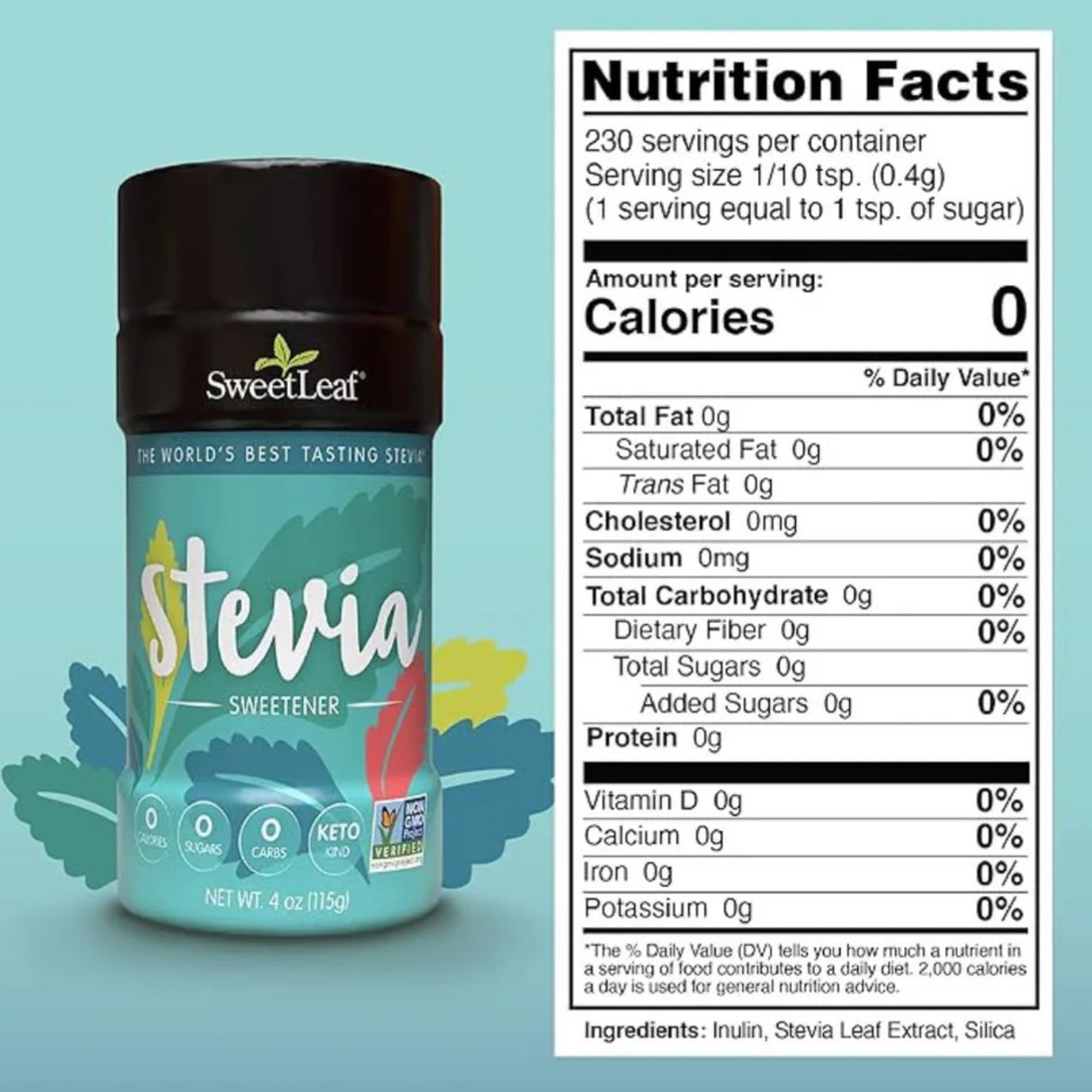 Sweet Leaf Stevia Sweetener Multi Shaker 4 oz