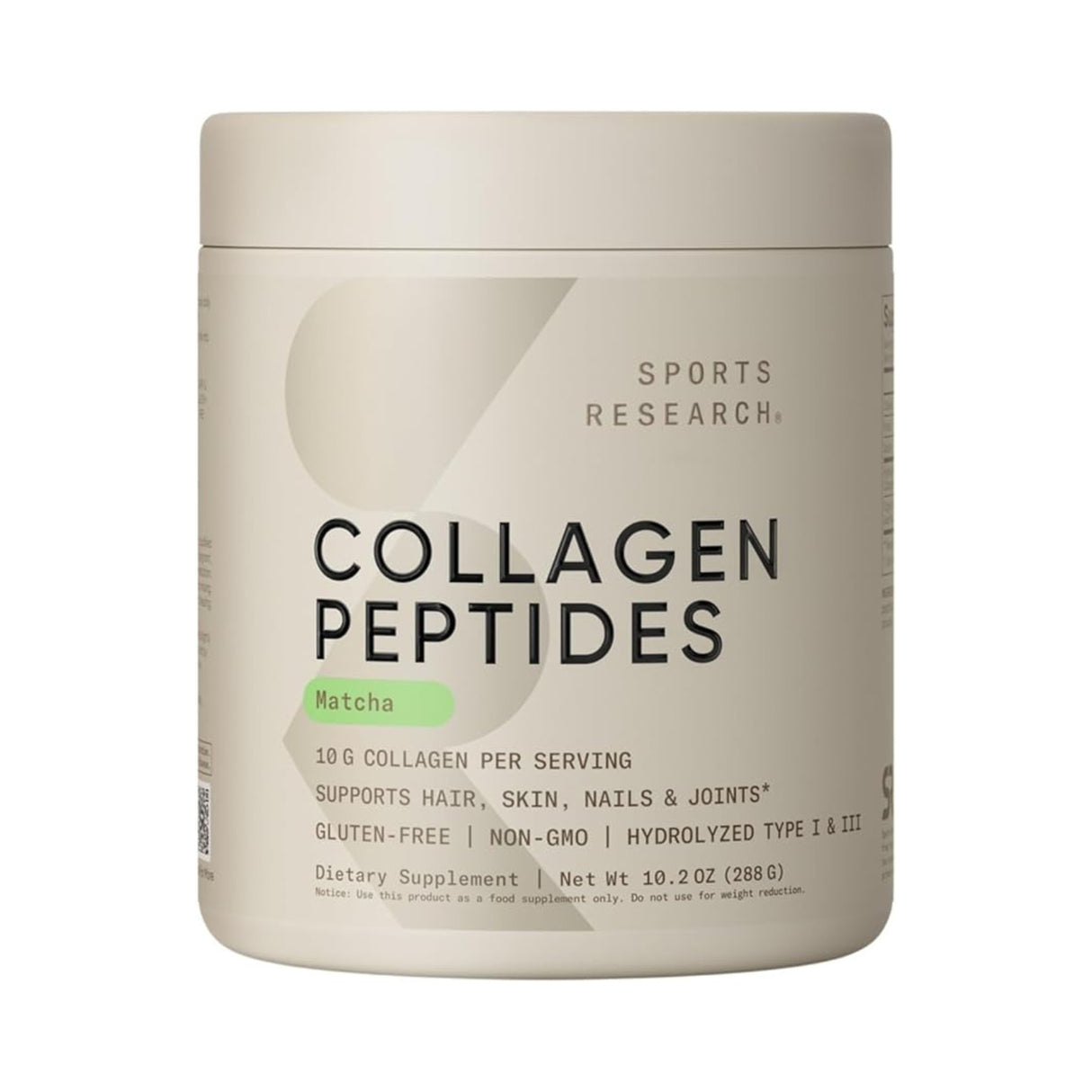 Sports Research Collagen Peptides – Matcha (288g)