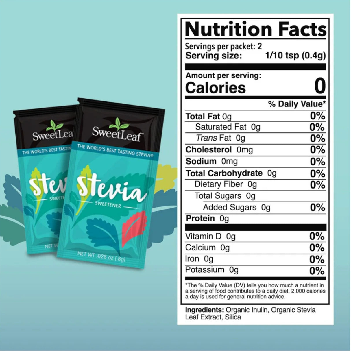 Sweet Leaf Natural Stevia Sweetener 70 Count