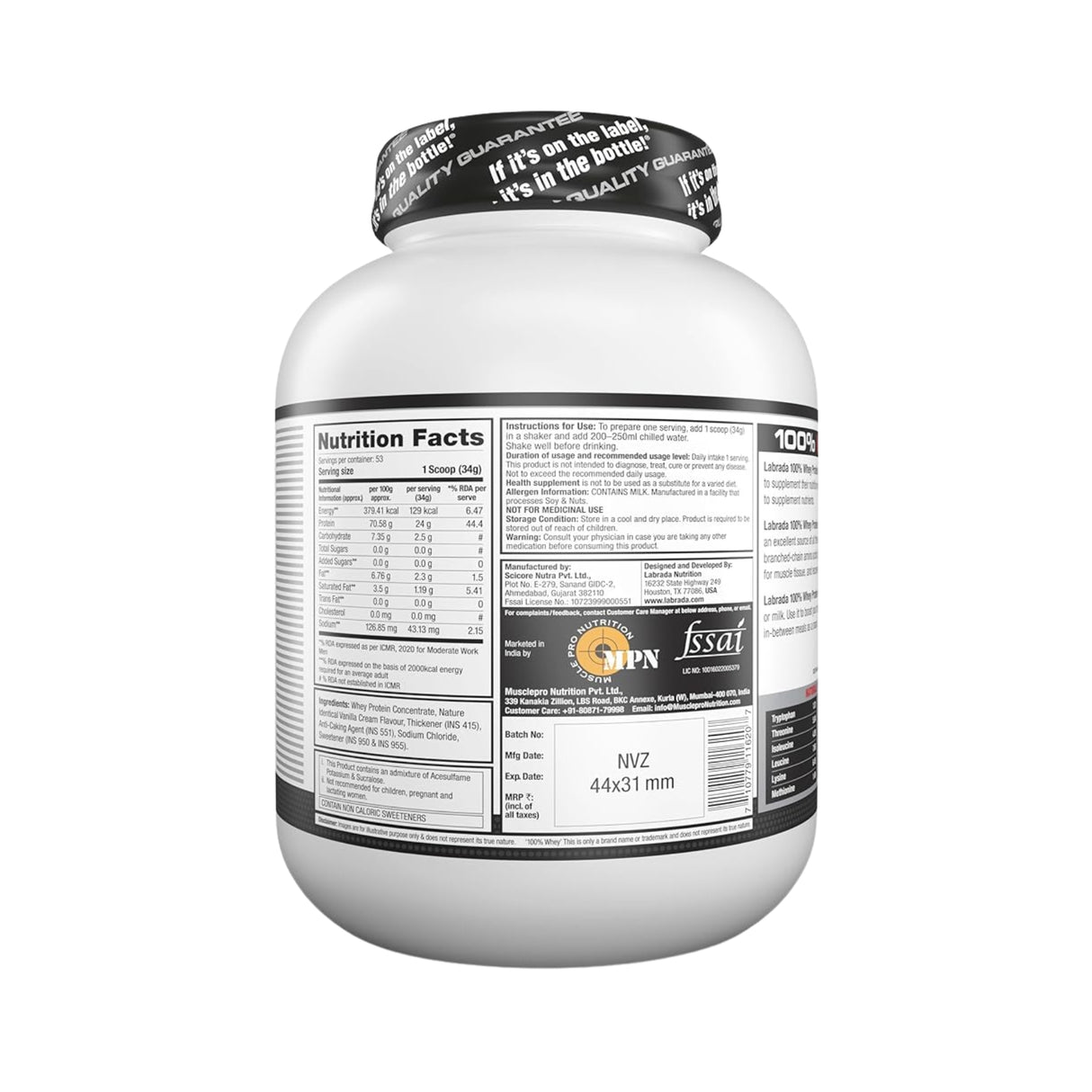 Labrada 100% Whey Protein 4.13 lb