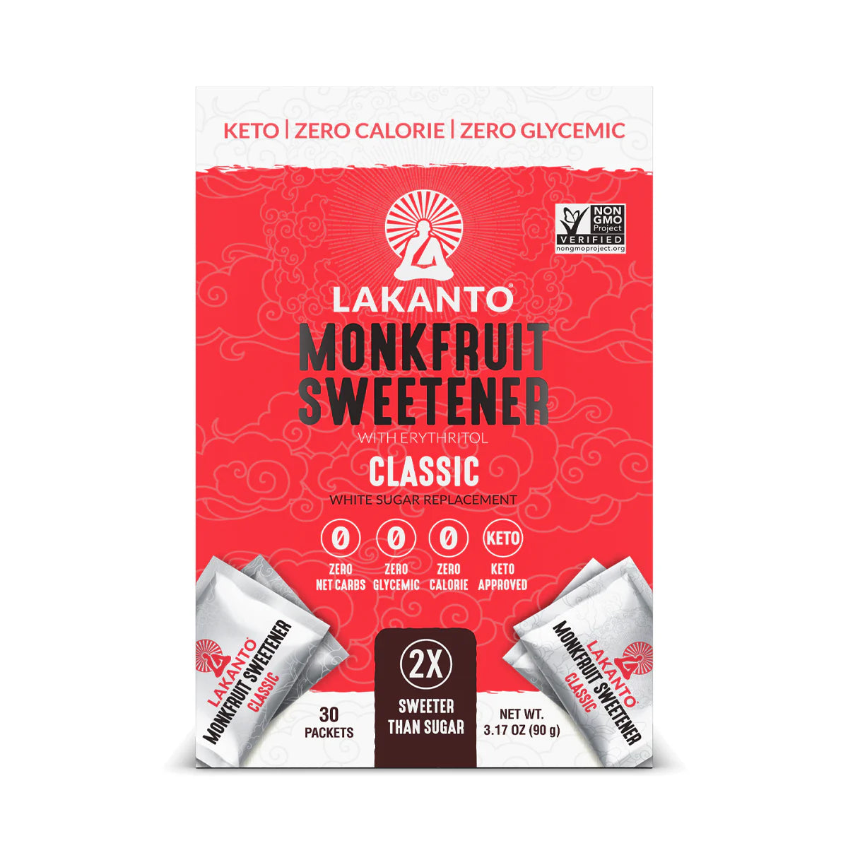 CLASSIC MONKFRUIT AND ERYTHRITOL 2:1 Sweetener Packets - White Sugar Replacement
