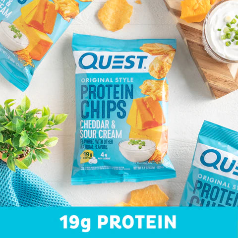 QUEST CHEDDAR & SOUR CREAM ORIGINAL STYLE PROTEIN CHIPS - Klouds