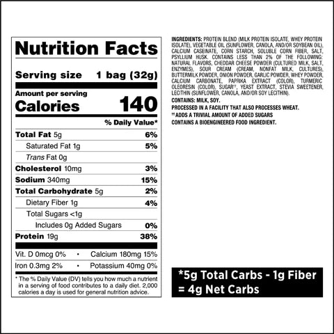 QUEST CHEDDAR & SOUR CREAM ORIGINAL STYLE PROTEIN CHIPS - Klouds