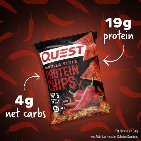QUEST HOT & SPICY TORTILLA STYLE PROTEIN CHIPS