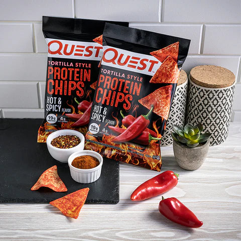 QUEST HOT & SPICY TORTILLA STYLE PROTEIN CHIPS