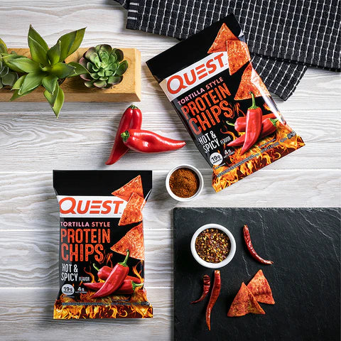 QUEST HOT & SPICY TORTILLA STYLE PROTEIN CHIPS