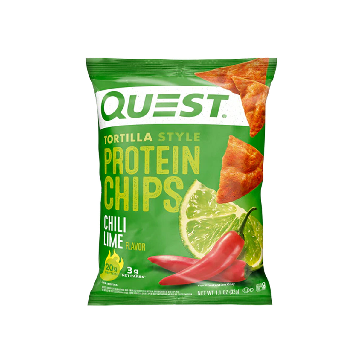 QUEST CHILI LIME TORTILLA STYLE PROTEIN CHIPS