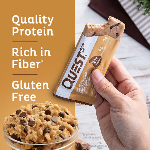 QUEST CHOCOLATE CHIP COOKIE DOUGH PROTEIN BARS
