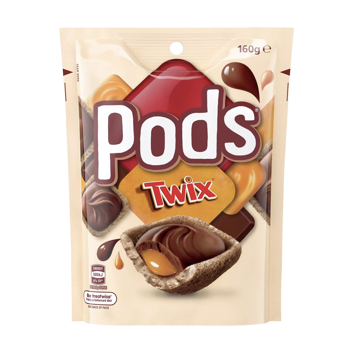 Pods Pods Twix Chocolate Snack & Share Bag 160g