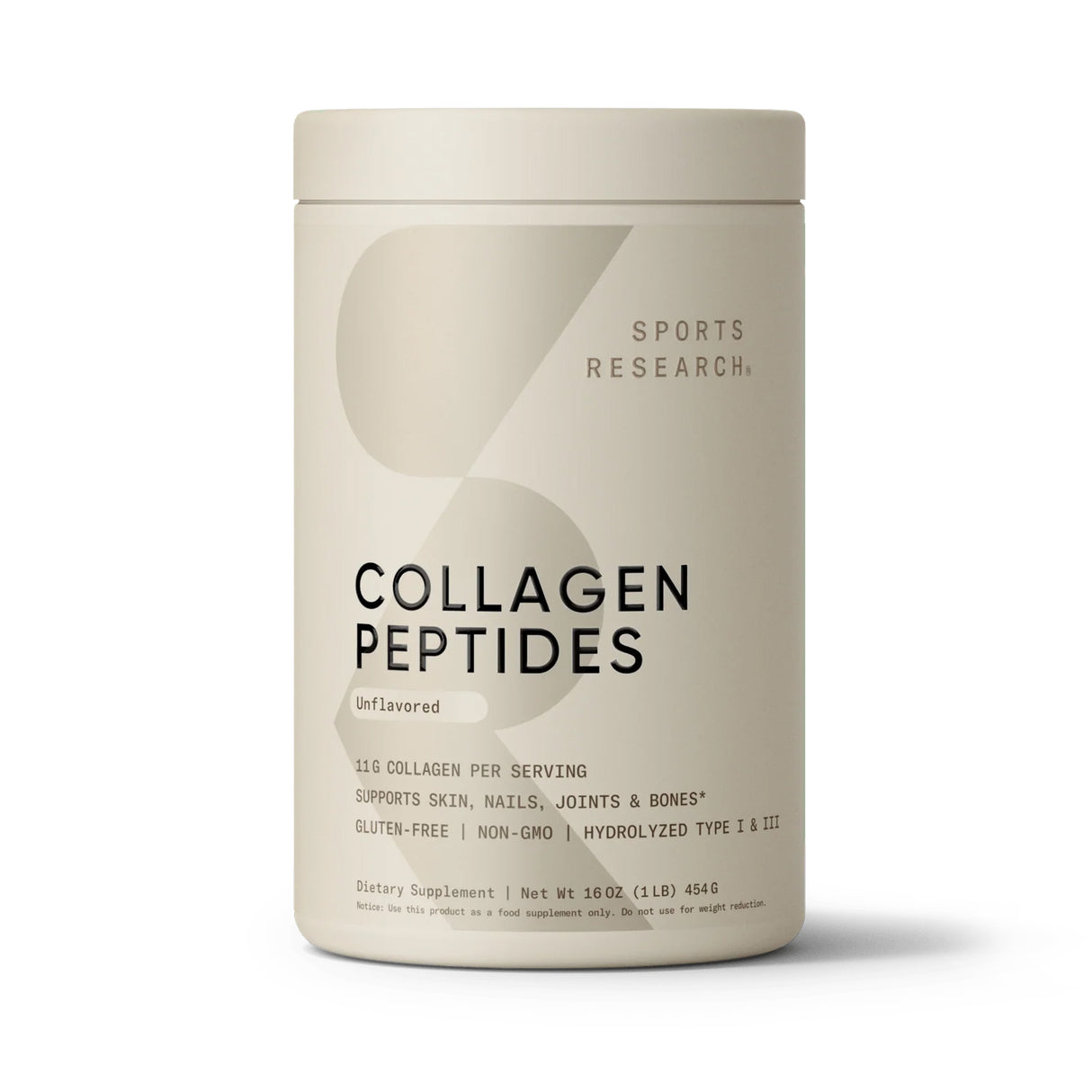 Sports Research - Collagen Peptides Powder Unflavored (454g)