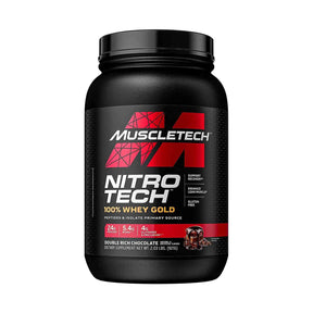 MuscleTech Nitro Tech 100% Whey Gold Double Rich Chocolate 2.01lbs (910g) - Klouds