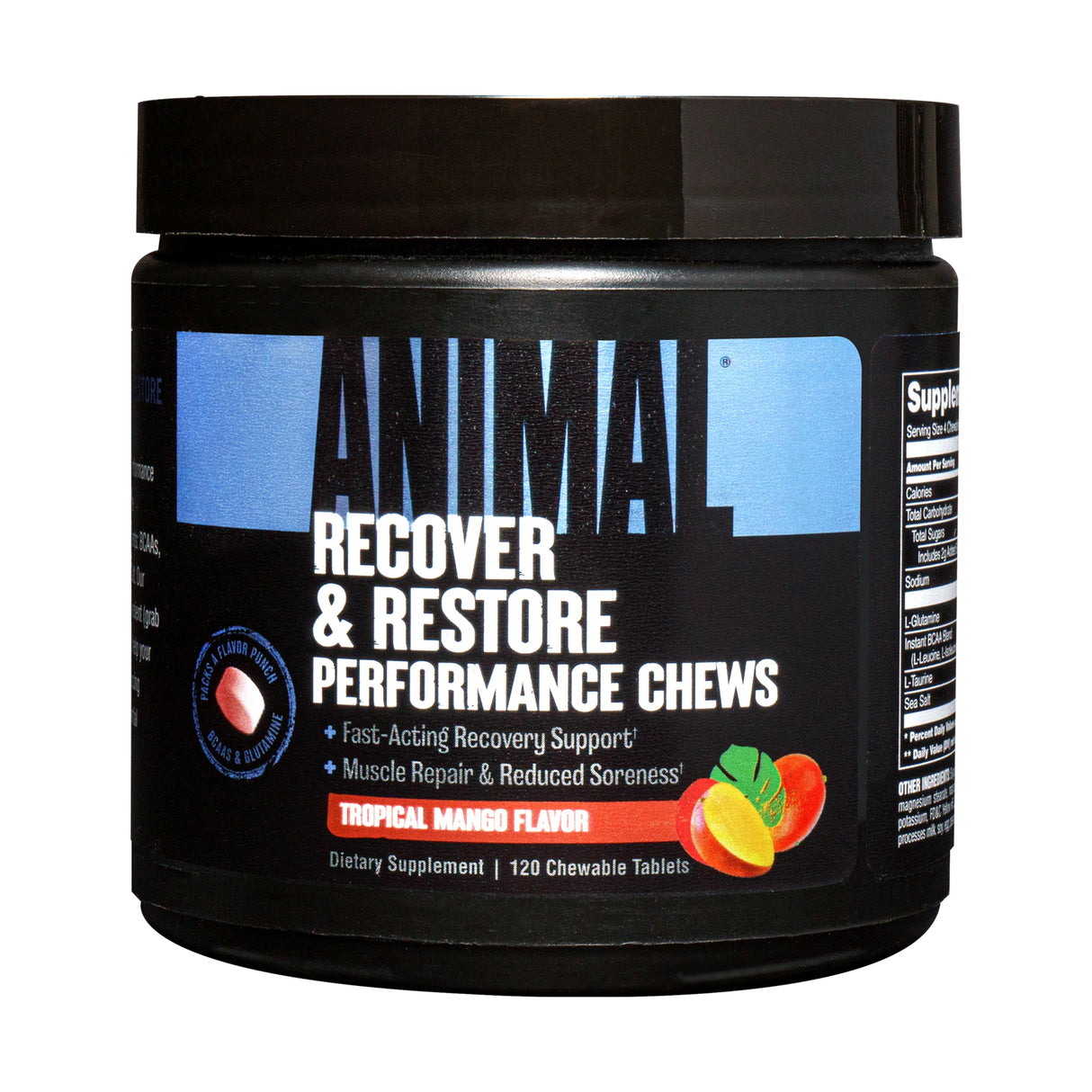 Universal Nutrition Animal Recover & Restore Tropical Mango 120 Chewable Tabs