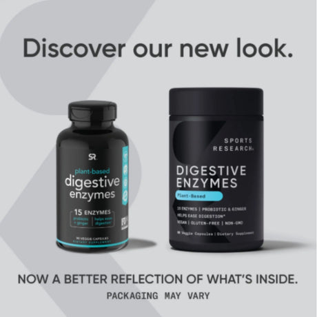 Sports Research Digestive Enzymes + Probiotic – 90 Veggie Capsules