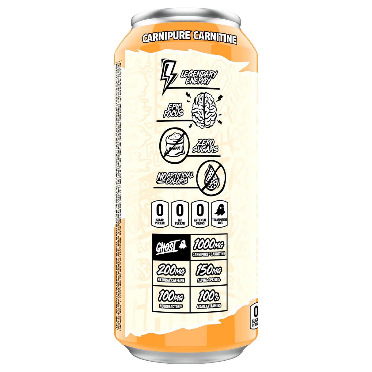 Ghost Energy Drink Orange Cream, Zero Sugars - 473 ml