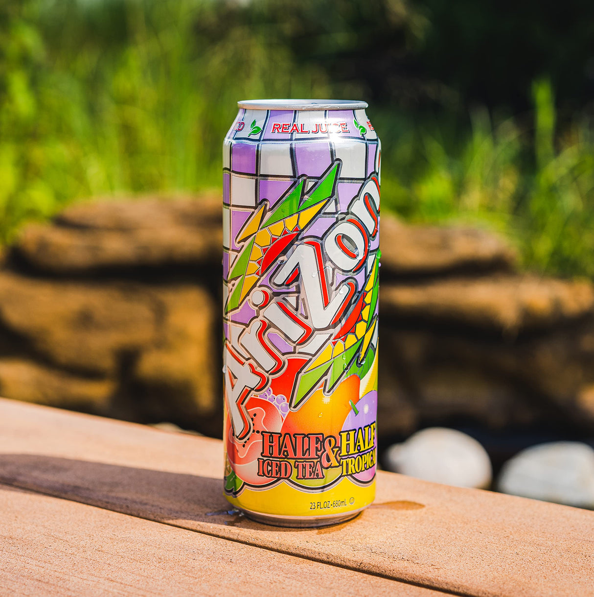 AriZona Half N Half Iced Tea, Tropical 23 Fl Oz