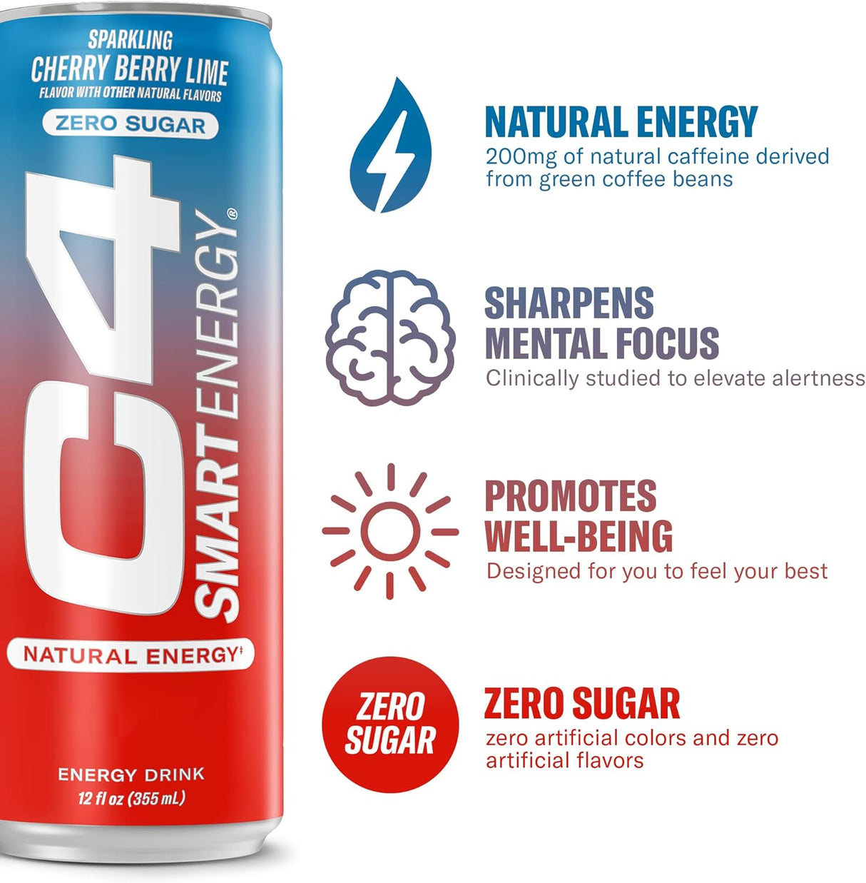 Cellucor C4 Smart Energy Drink – Sparkling Cherry Berry 355ml