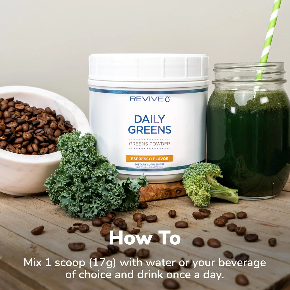 Revive Daily Greens Powder, Fresh Berry - 297g