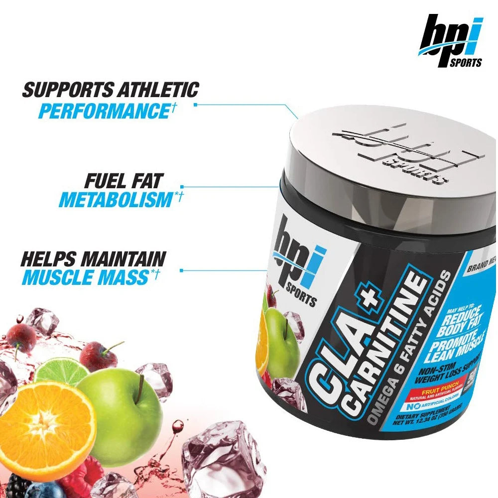 BPI Sports CLA Plus Carnitine Omega 6 Fatty Acids FRUIT PUNCH (350g)