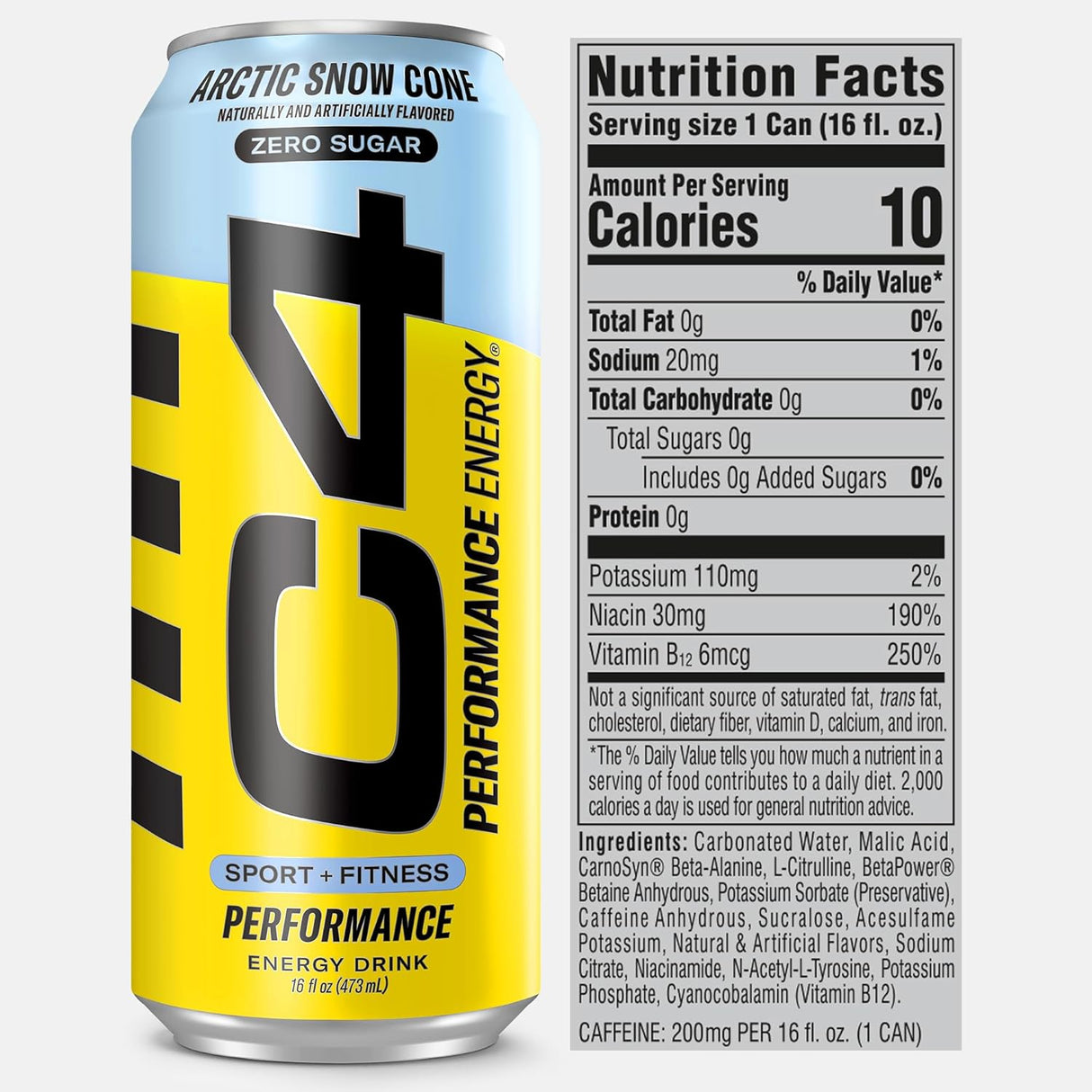 Cellucor C4 Performance Energy Drink- Arctic Snow Cone 473ML