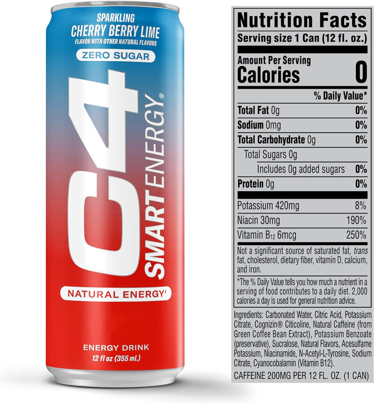 Cellucor C4 Smart Energy Drink – Sparkling Cherry Berry 355ml