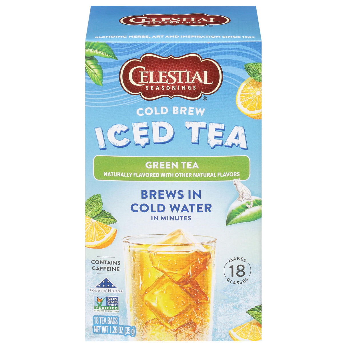 Celestial Seasonings Cold Brew Green Iced Tea 18 Tea Bags