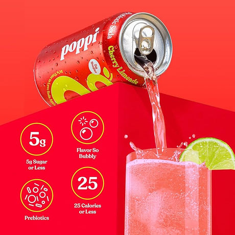 Poppi Cherry Limeade Prebiotic Soda (355ml)