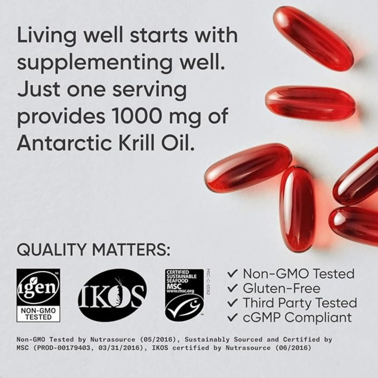Sports Research Antarctic Krill Oil (Unflavored) – 60 Softgels