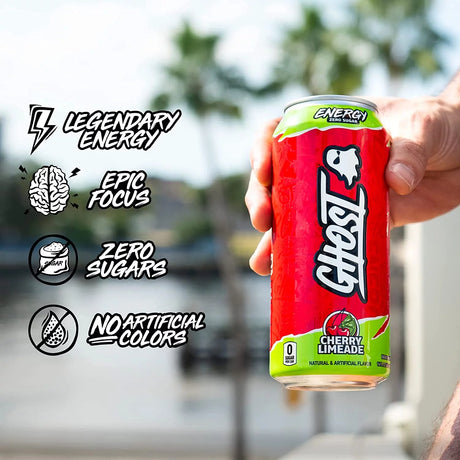 Ghost Energy Drink Cherry Limeade, Zero Sugars - 473 ml