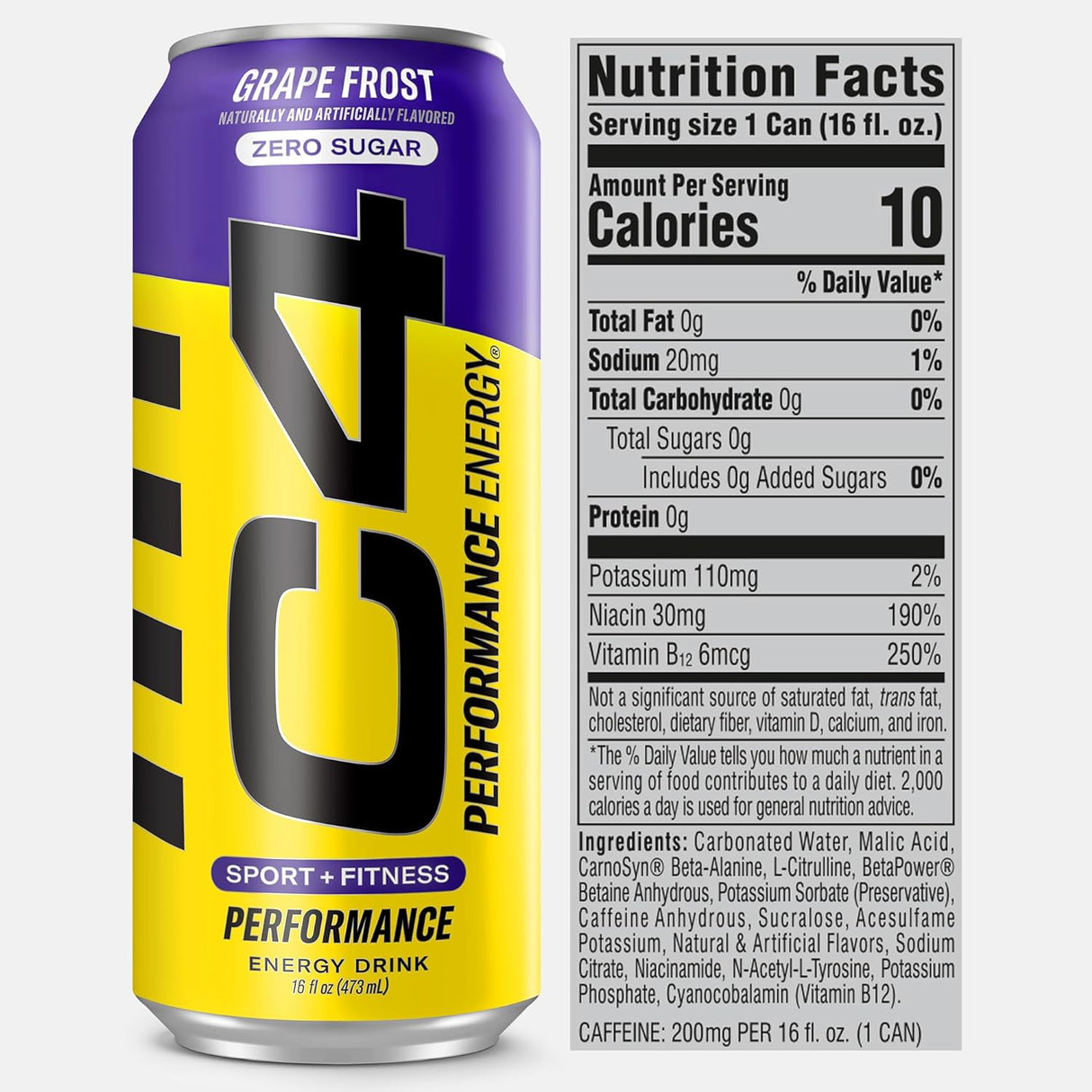 Cellucor C4 Performance Energy Drink - Grape Frost 473ML