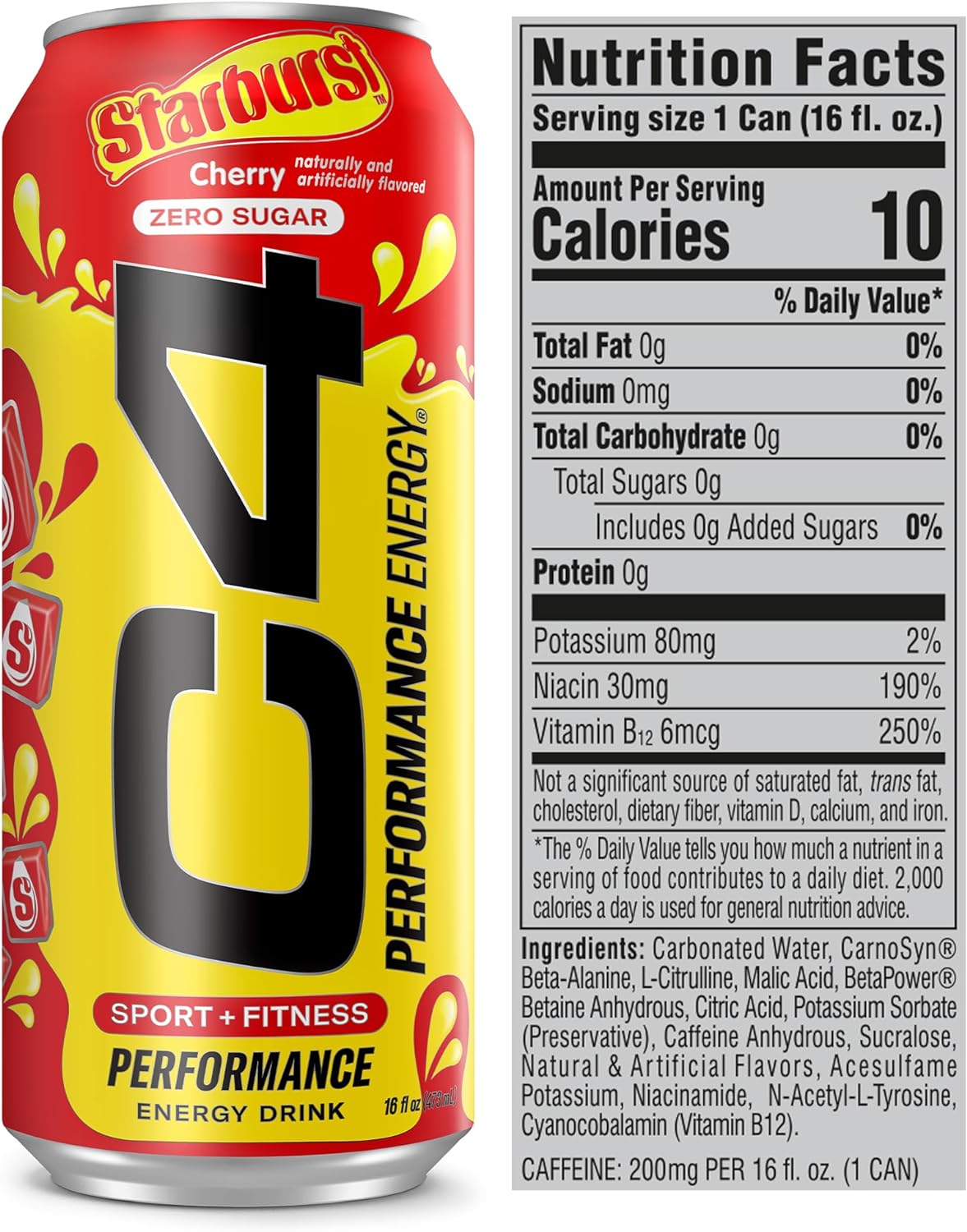 Cellucor C4 Performance Energy Drink STARBURST Cherry 473ml