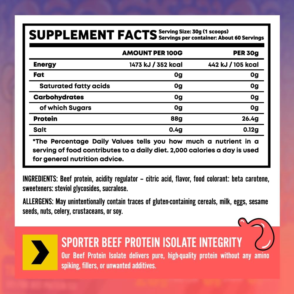 Sporter Beef Protein Isolate - Tropical Fruit 4lbs