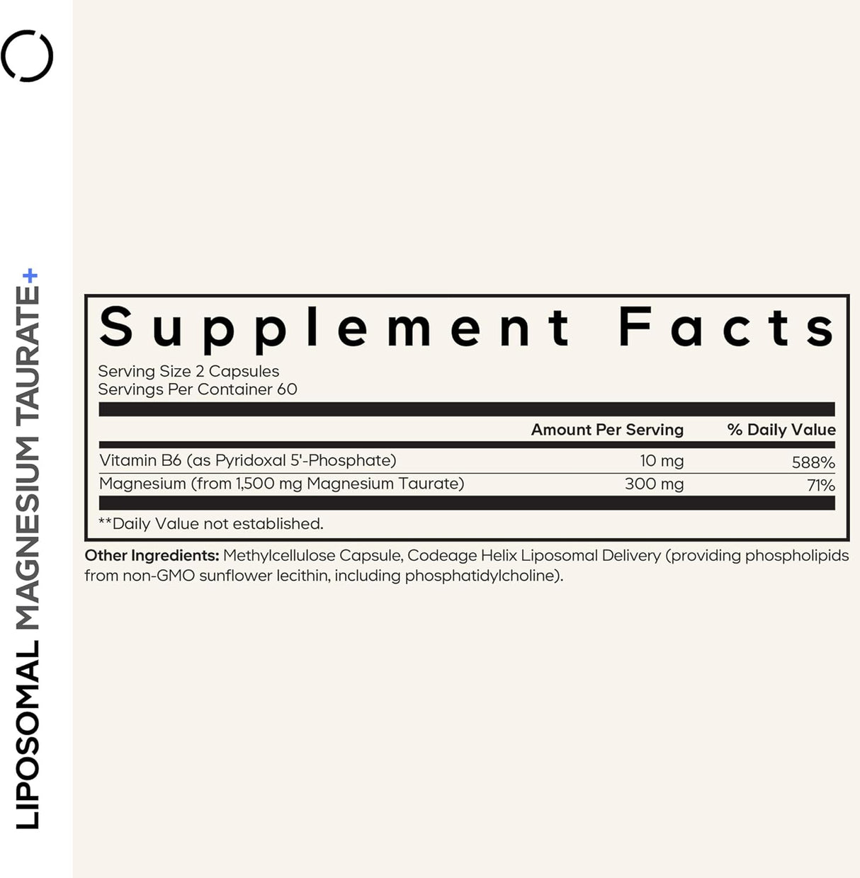 Liposomal Magnesium Taurate+ 120 Vegetable Capsules