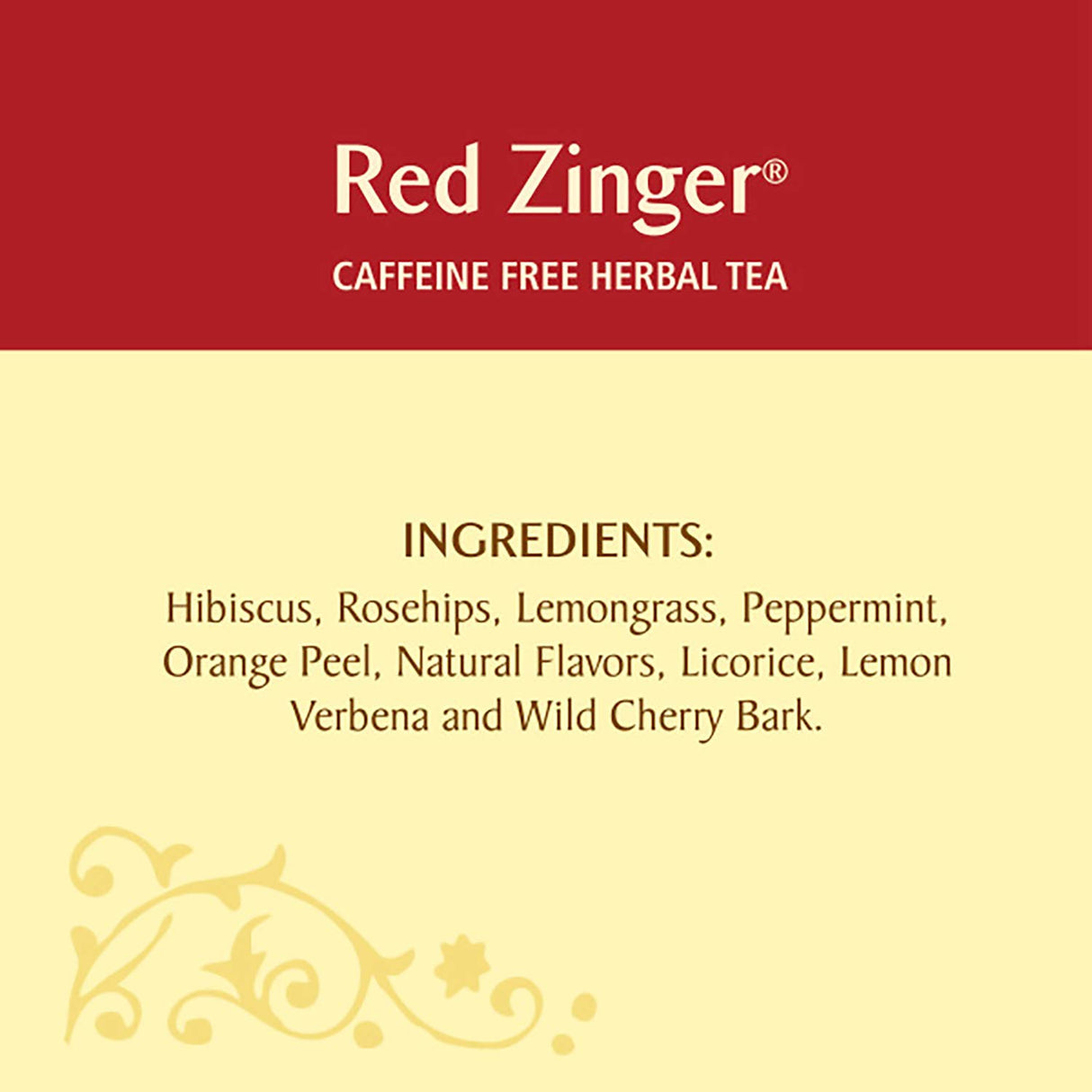 Celestial Seasonings Caffeine Free Red Zinger Herbal Tea 20 Tea Bags