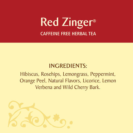 Celestial Seasonings Caffeine Free Red Zinger Herbal Tea 20 Tea Bags