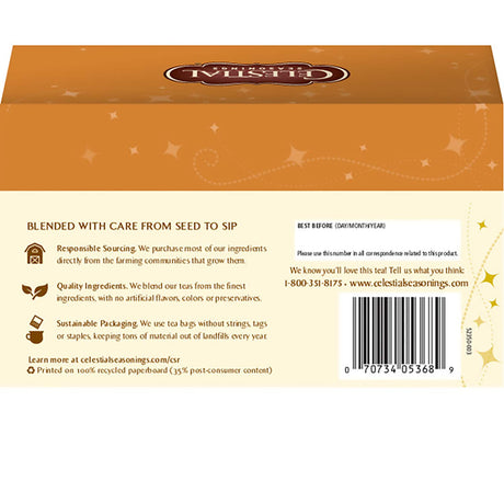 Celestial Seasonings Gingerbread Spice Herbal Tea 20 Tea Bags