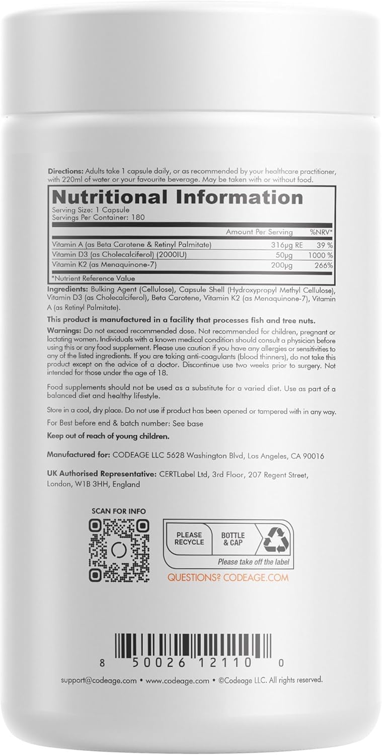 Codeage ADK Vitamins 180 Capsules