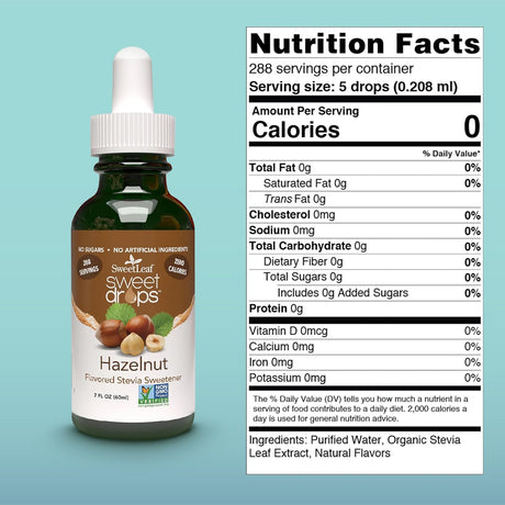 Sweet Leaf Hazelnut Stevia Drops 2 oz