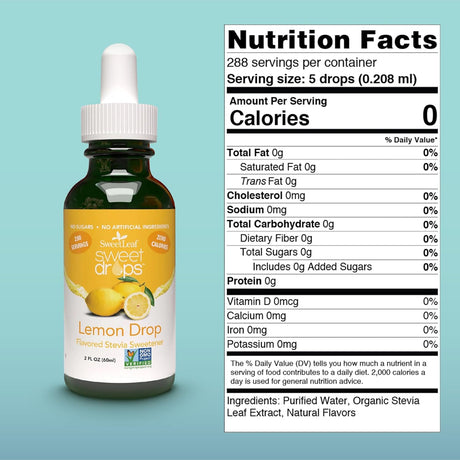 Sweet Leaf Lemon Stevia Drops 2 oz