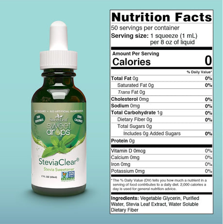 Sweet Leaf Clear Stevia Drops 2 oz