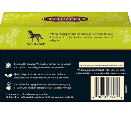 Celestial Seasonings Honey Lemon Ginseng Green Tea 20 Tea Bags