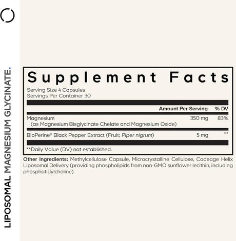 Codeage Liposomal Magnesium Glycinate 120 Capsules