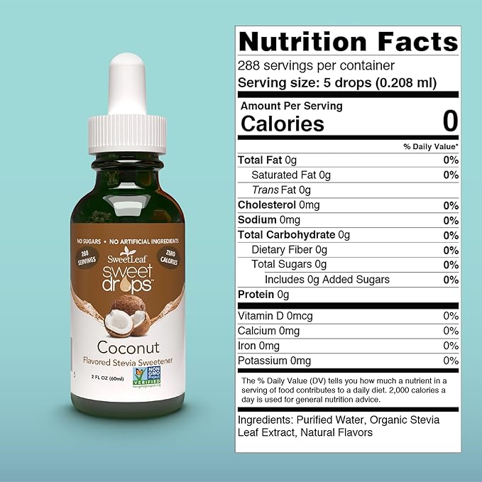 Sweet Leaf Coconut Stevia Drops 2 oz