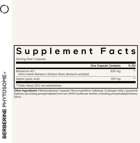 Codeage Berberine Phytosome+ 60 Vegetable Capsules